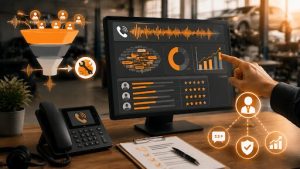 AI transcription frequency analysis identifying service advisor communication patterns and verbal tokens that improve repair order conversion rates